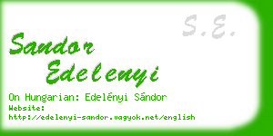sandor edelenyi business card