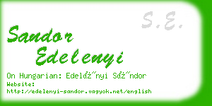 sandor edelenyi business card